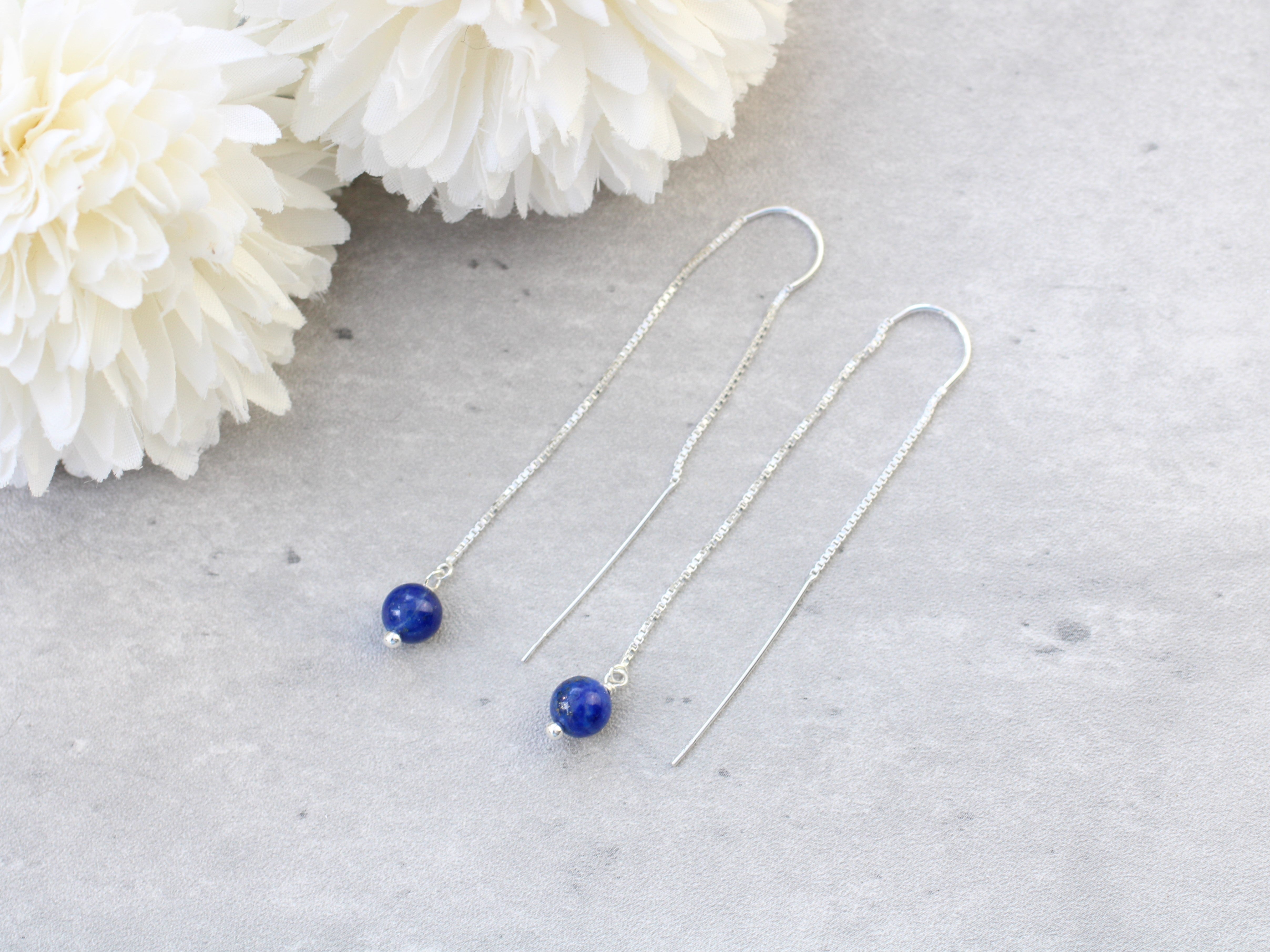 Sterling silver lapis on sale earrings