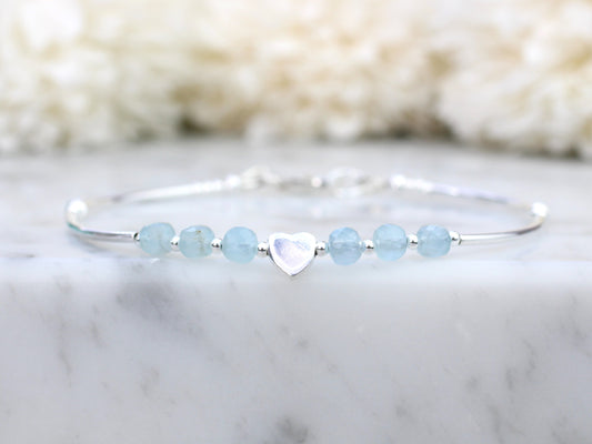 aquamarine bracelet in silver