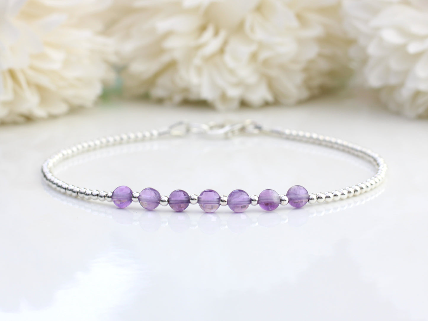 Sterling silver amethyst bracelet.