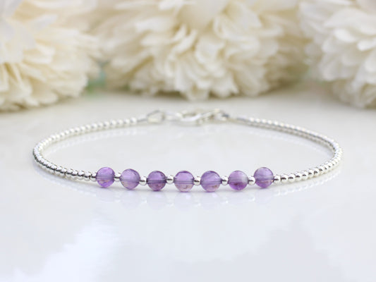 Sterling silver amethyst bracelet.