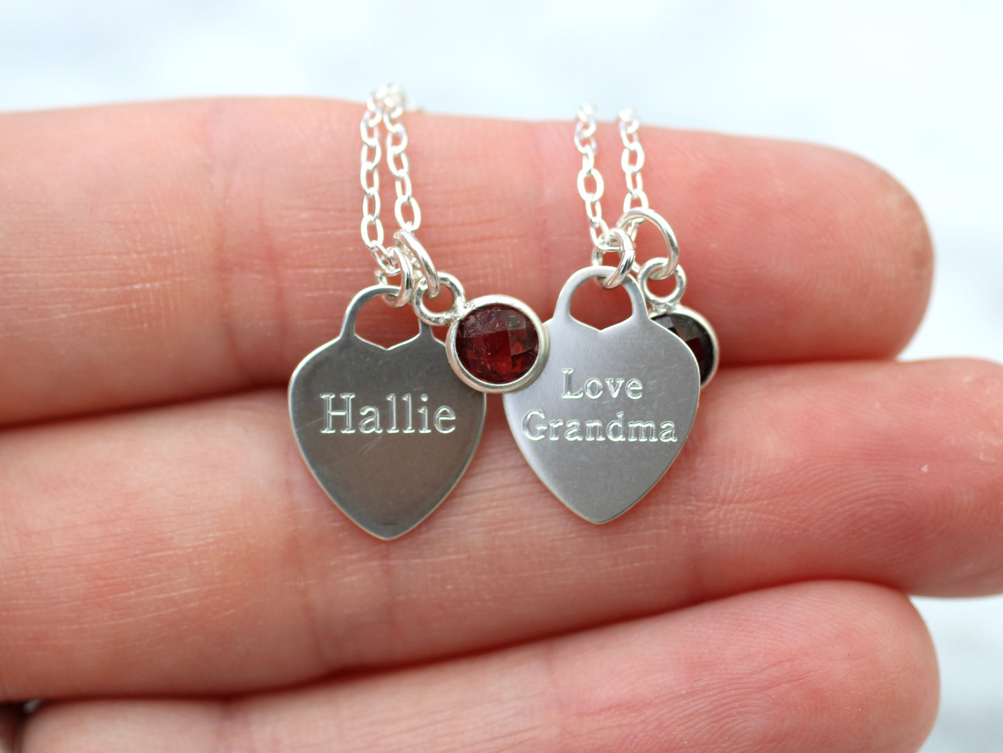 Personalised birthstone necklace for Granddaughter.