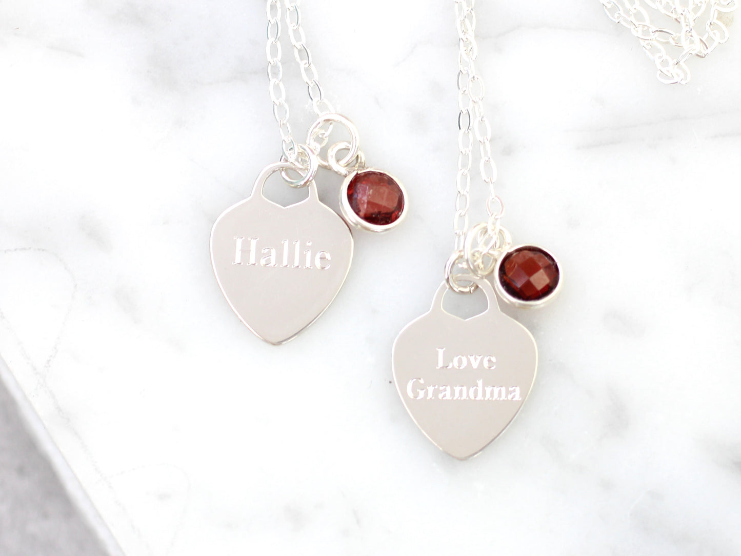 Personalised birthstone necklace for Granddaughter.