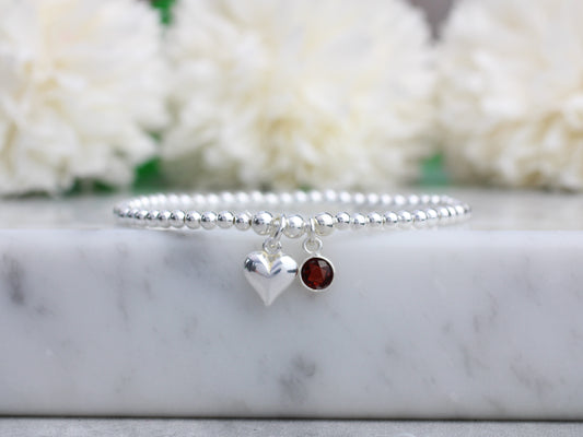 Garnet charm bracelet