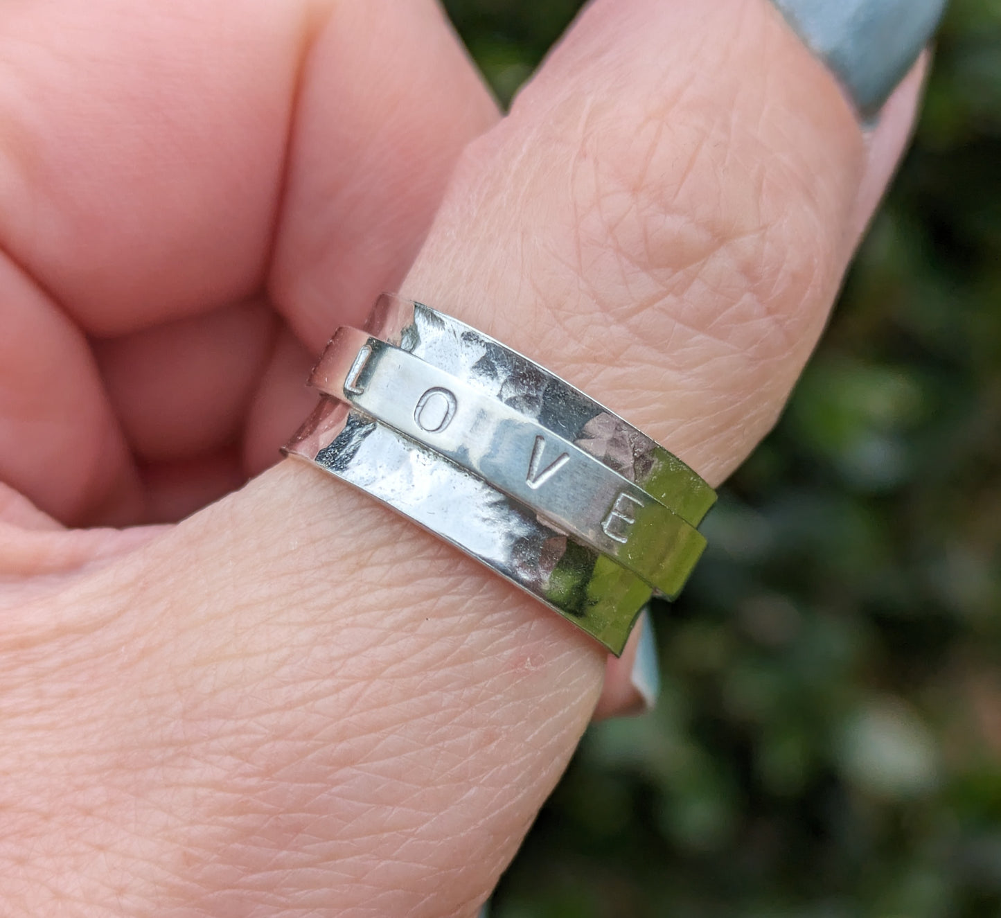 Personalised spinner ring. Anxiety ring.