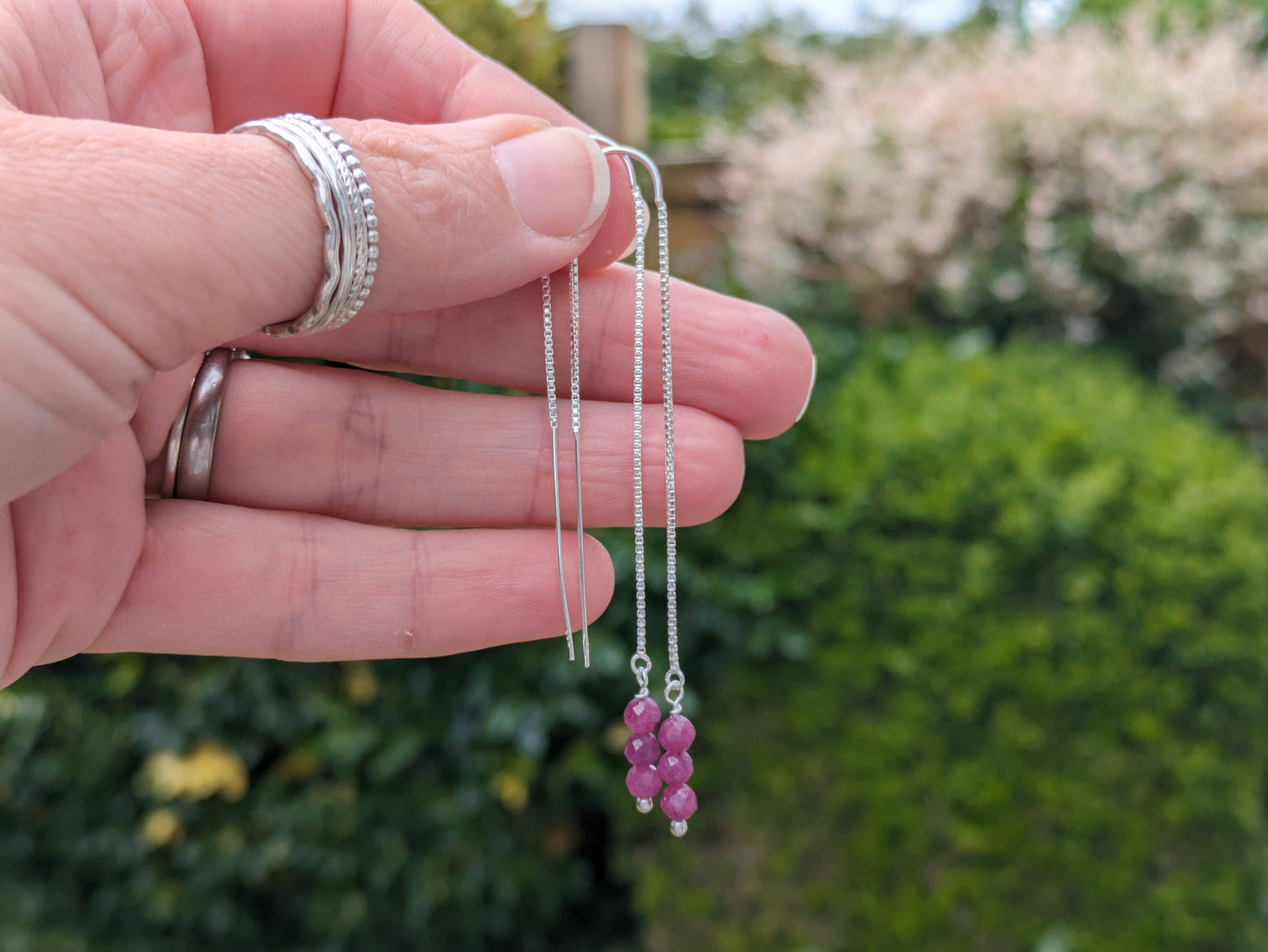 Ruby threader earrings 