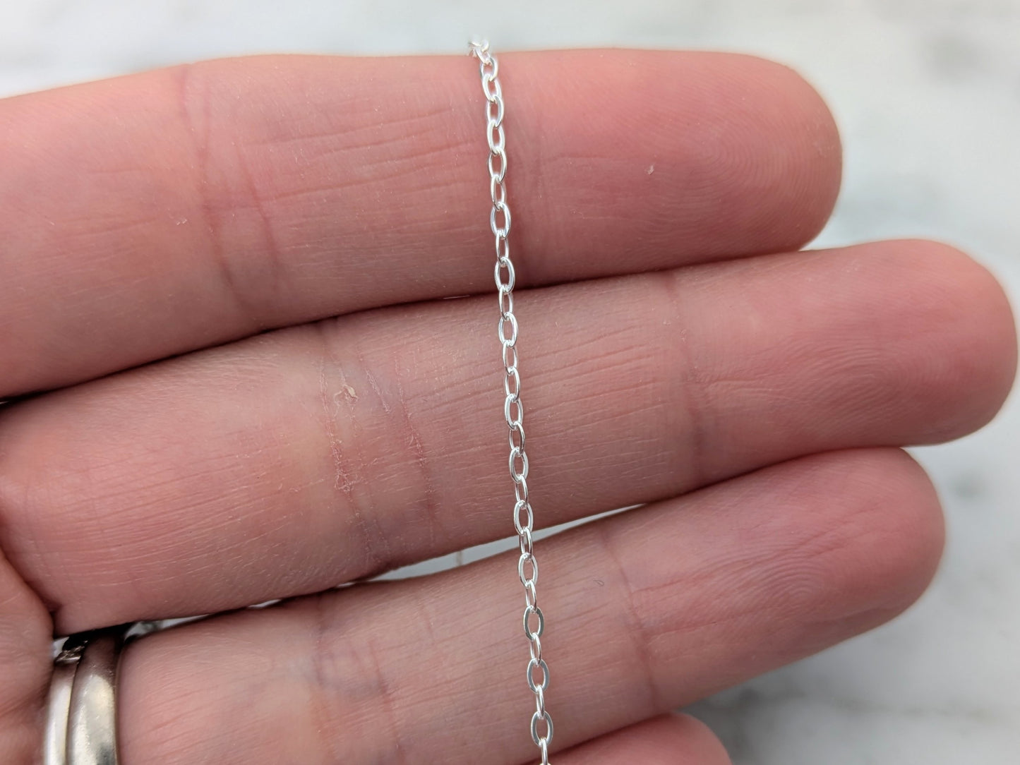 Sterling silver dainty necklace chain.