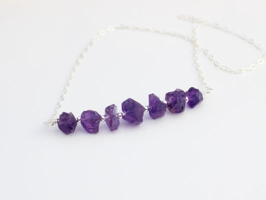 raw amethyst necklace