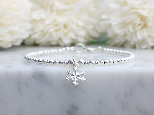 snowflake bracelet in sterling silver