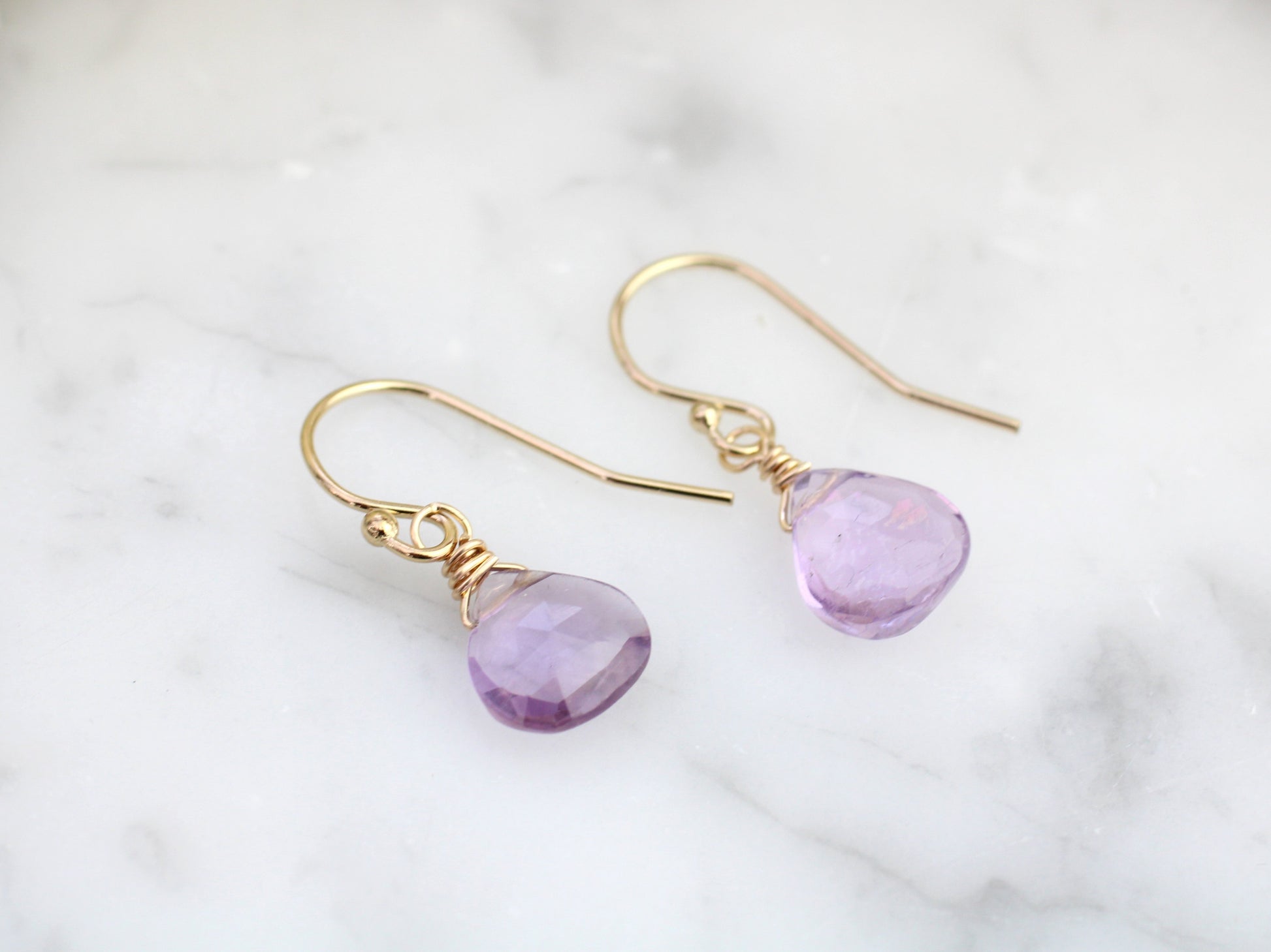 amethyst drop earrings