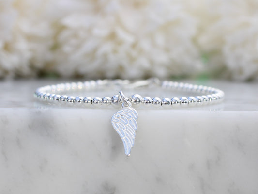 angel wing charm bracelet