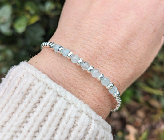 Aquamarine bracelet in silver