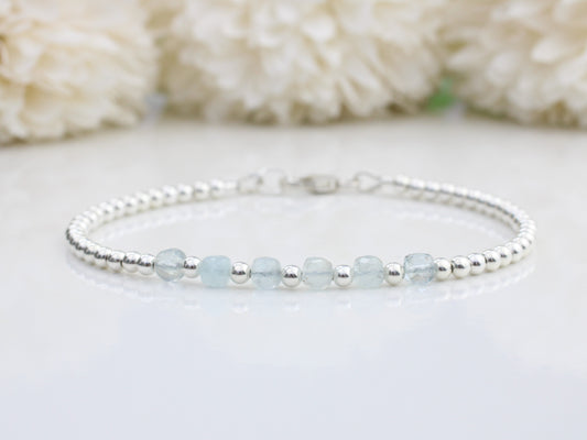 aquamarine milestone bracelet