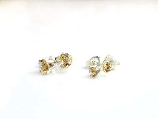 citrine stud earrings