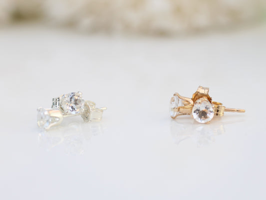 crystal quartz stud earrings