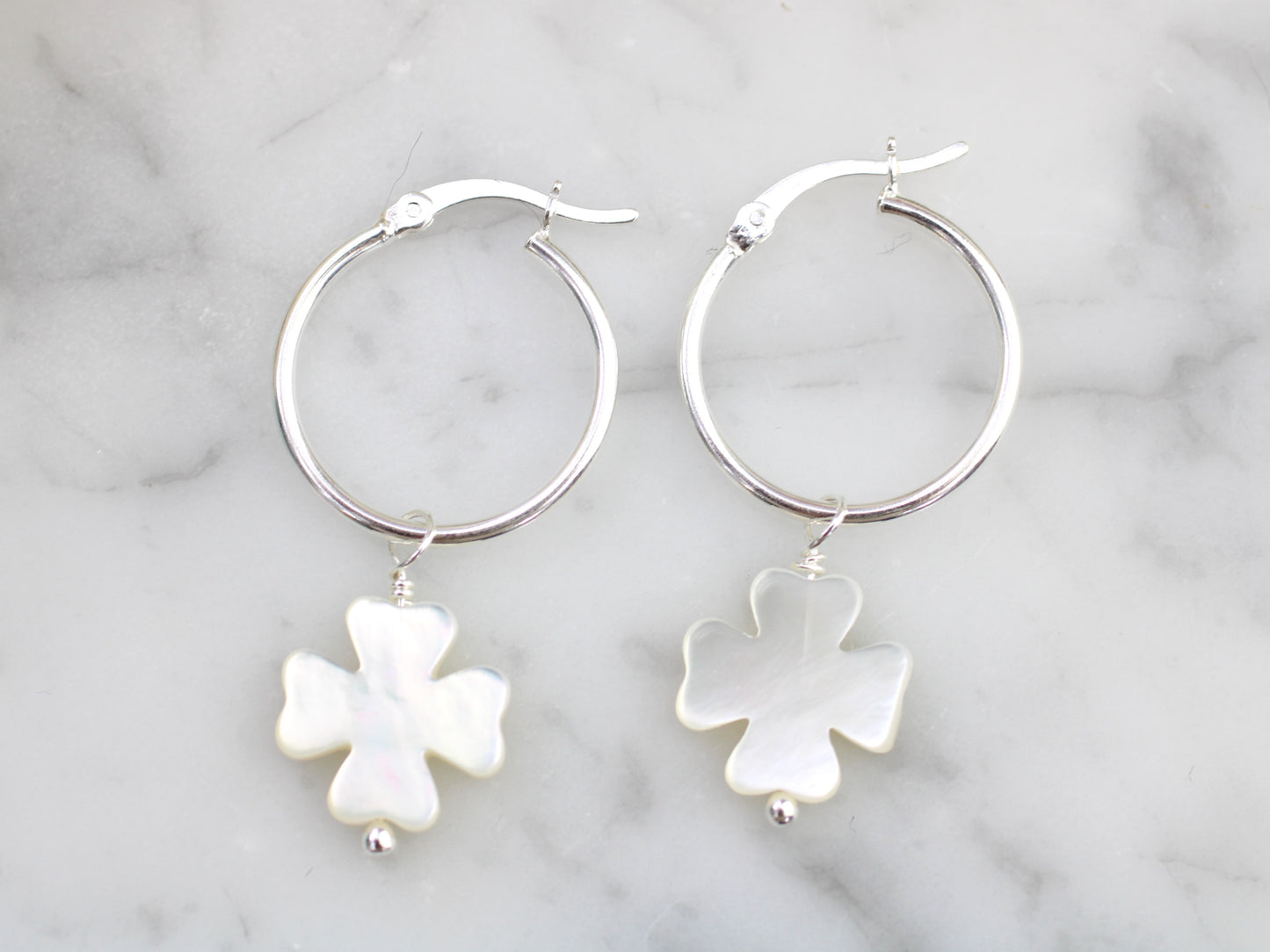 four leaf clover hoop earrings
