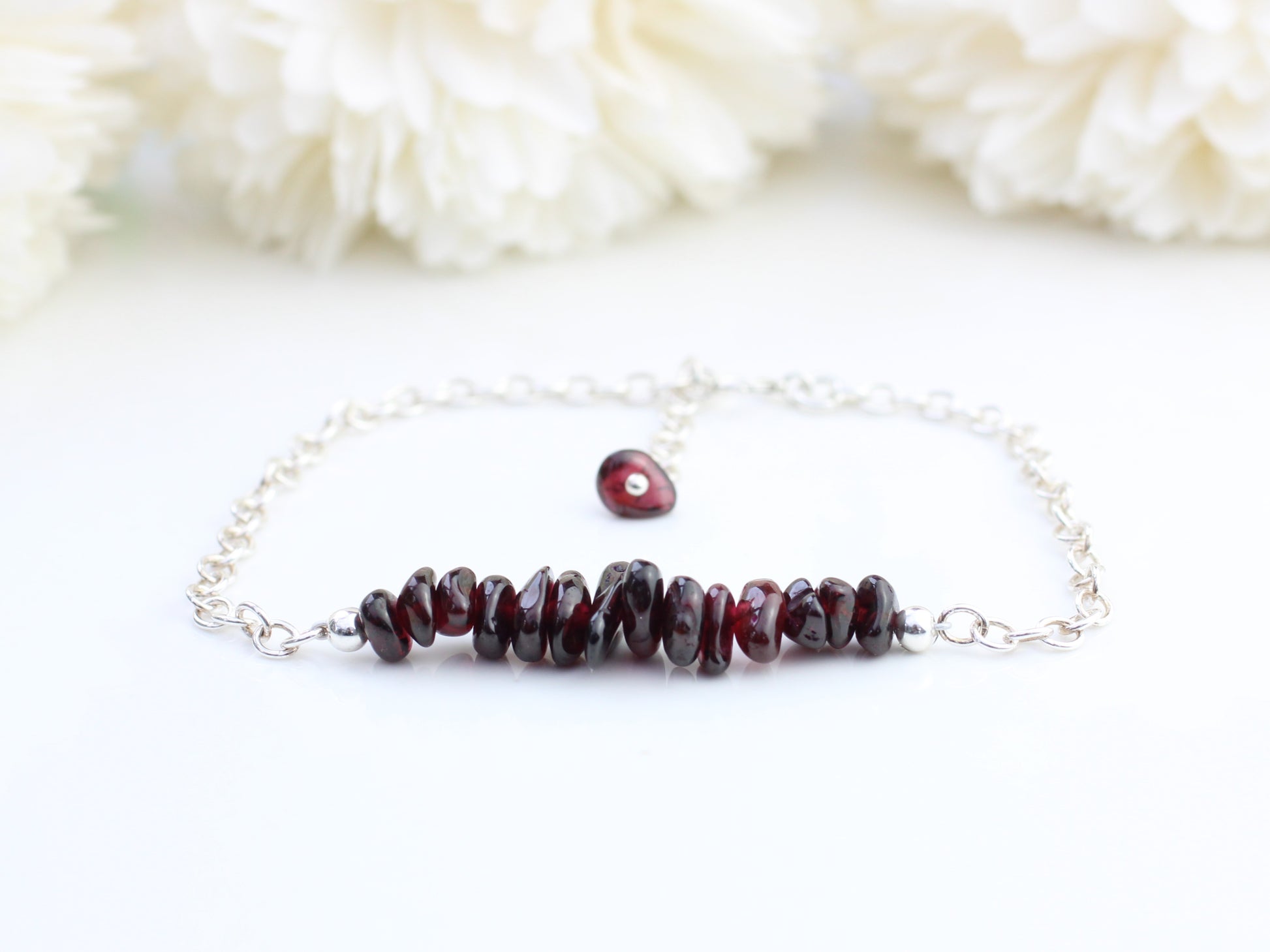 garnet adjustable bracelet