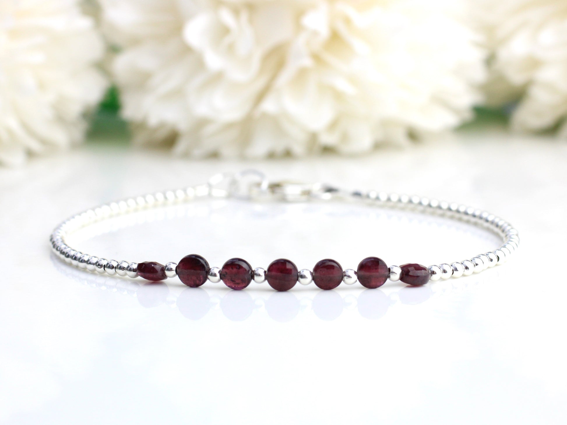 garnet ankle bracelet