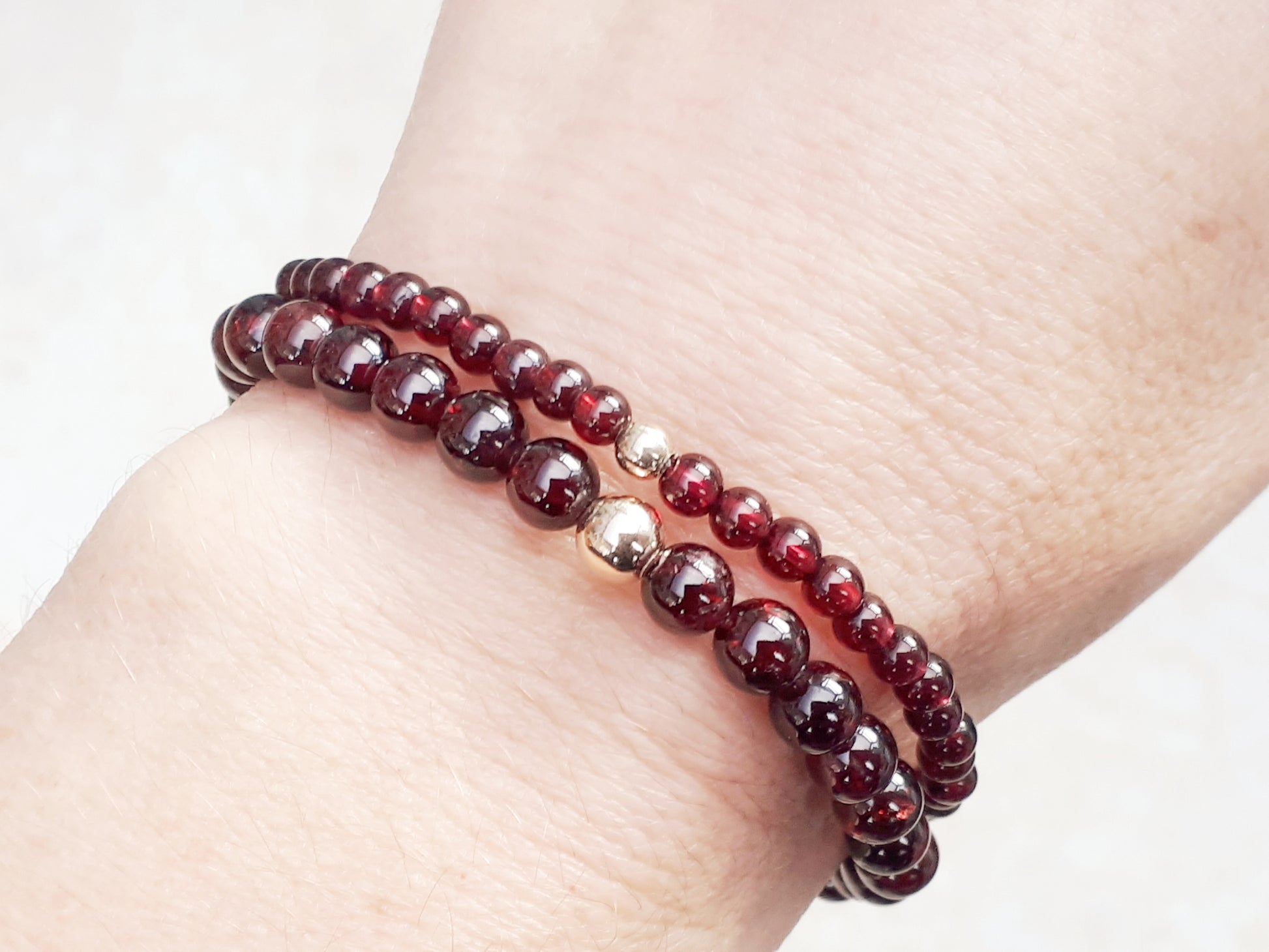 garnet bead bracelet