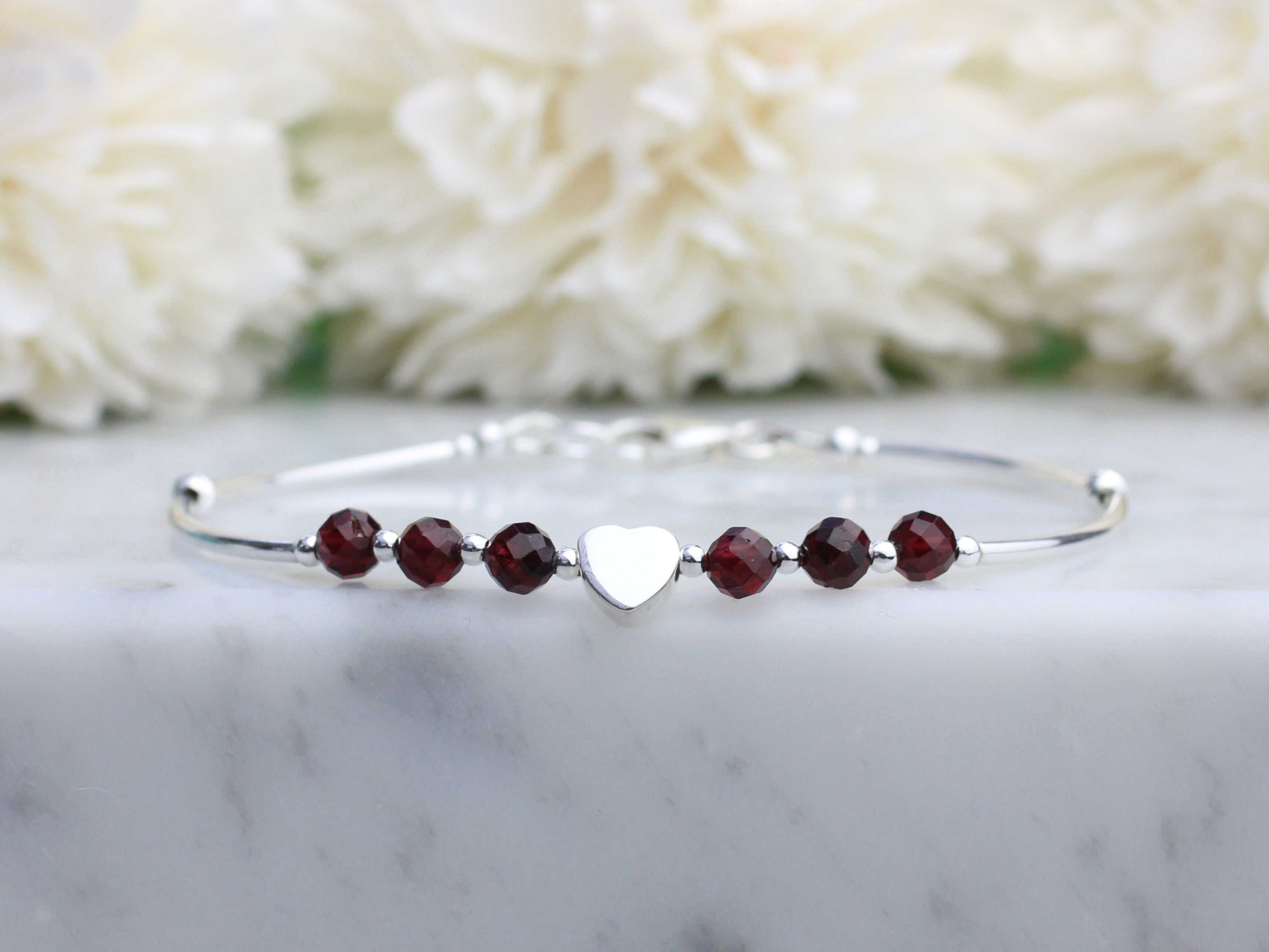 Sterling silver 2025 garnet bracelet