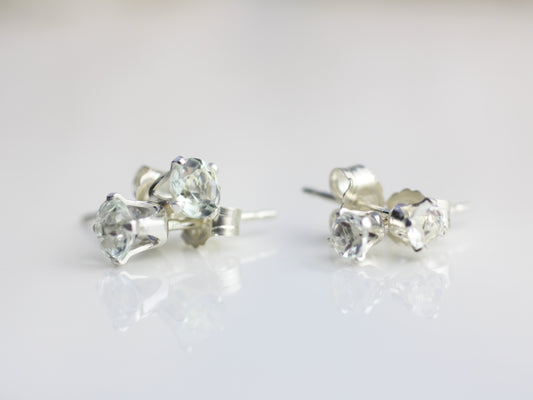 green amethyst stud earrings