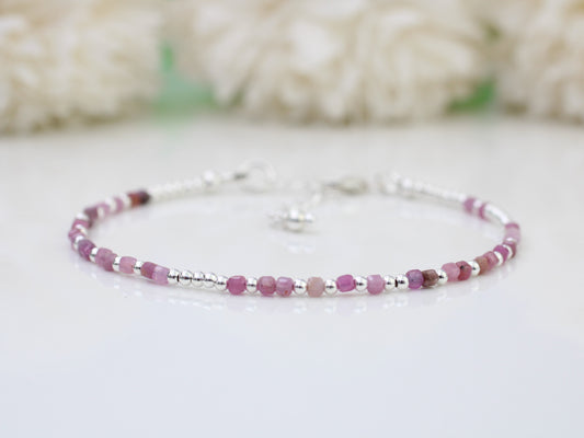 i love you morse code ruby bracelet