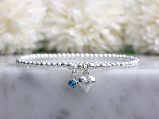 march birthstone charm bracelet