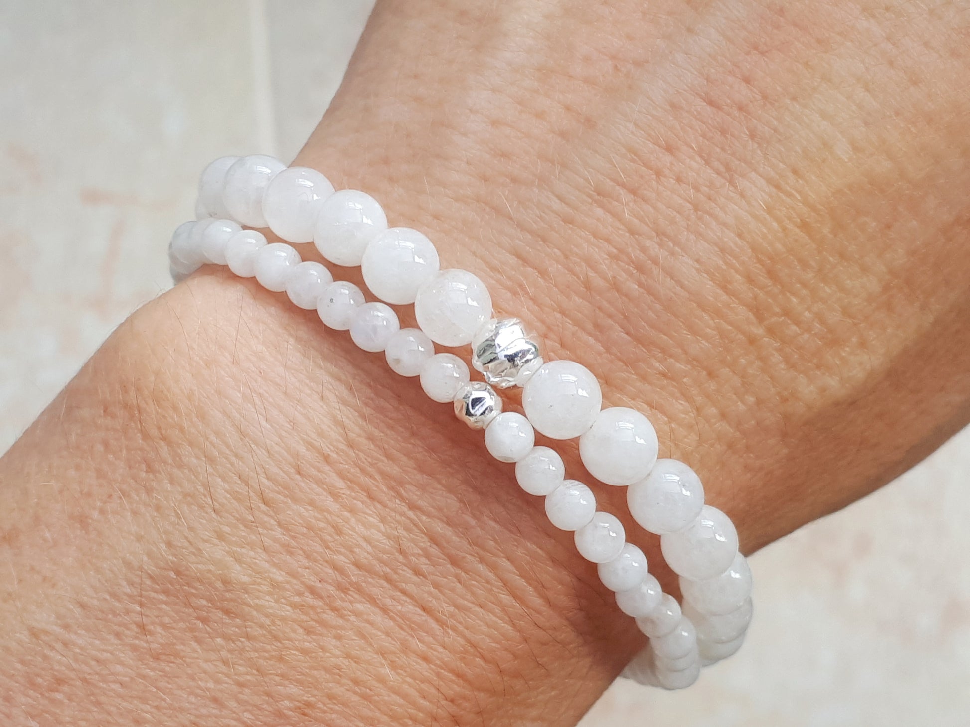 moonstone bead bracelet