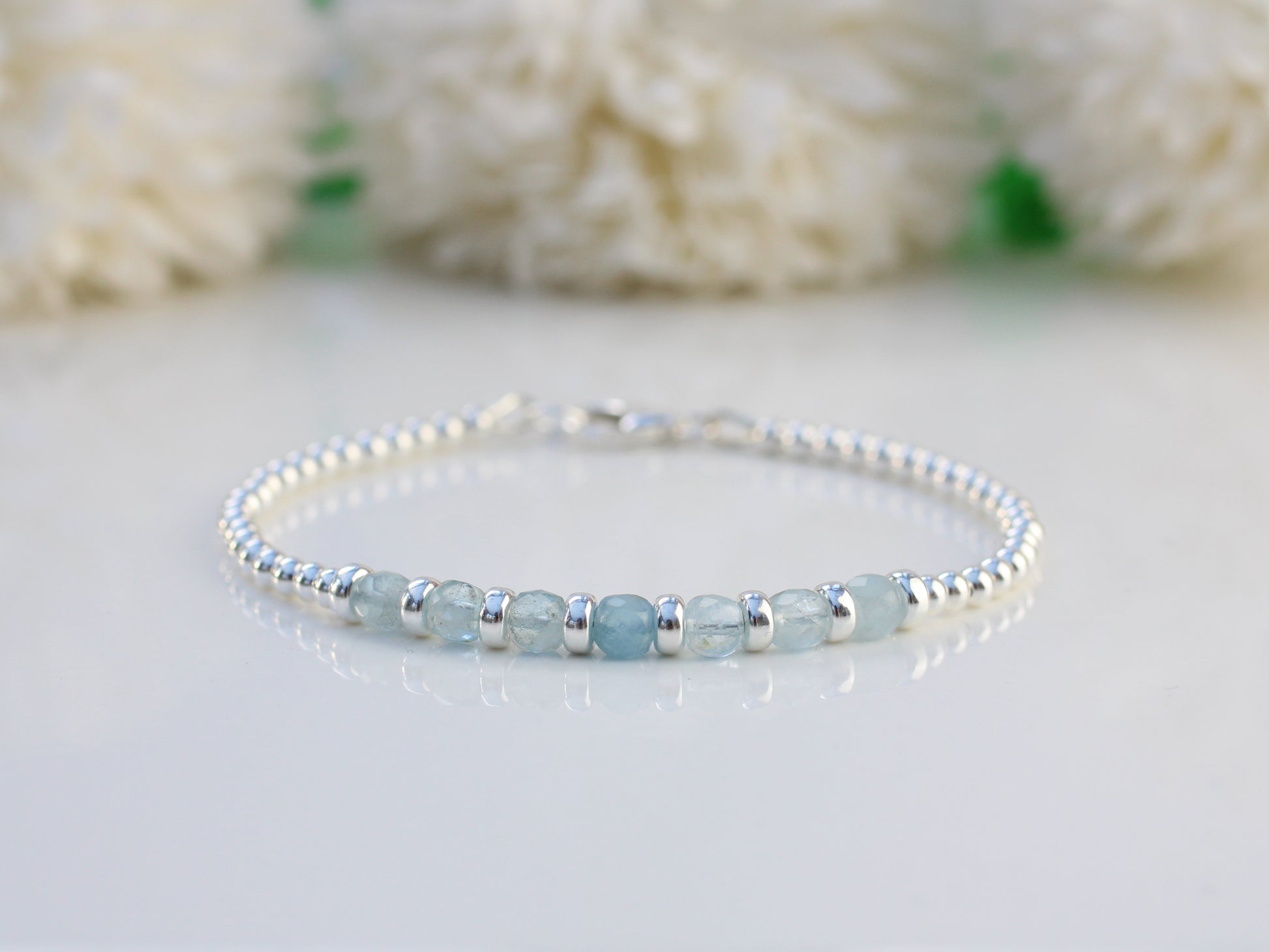 natural aquamarine gemstone bracelet