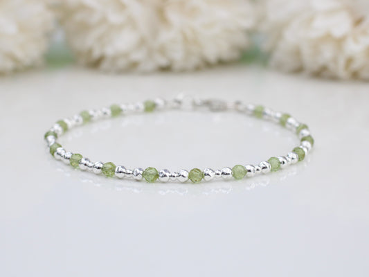 natural peridot bracelet