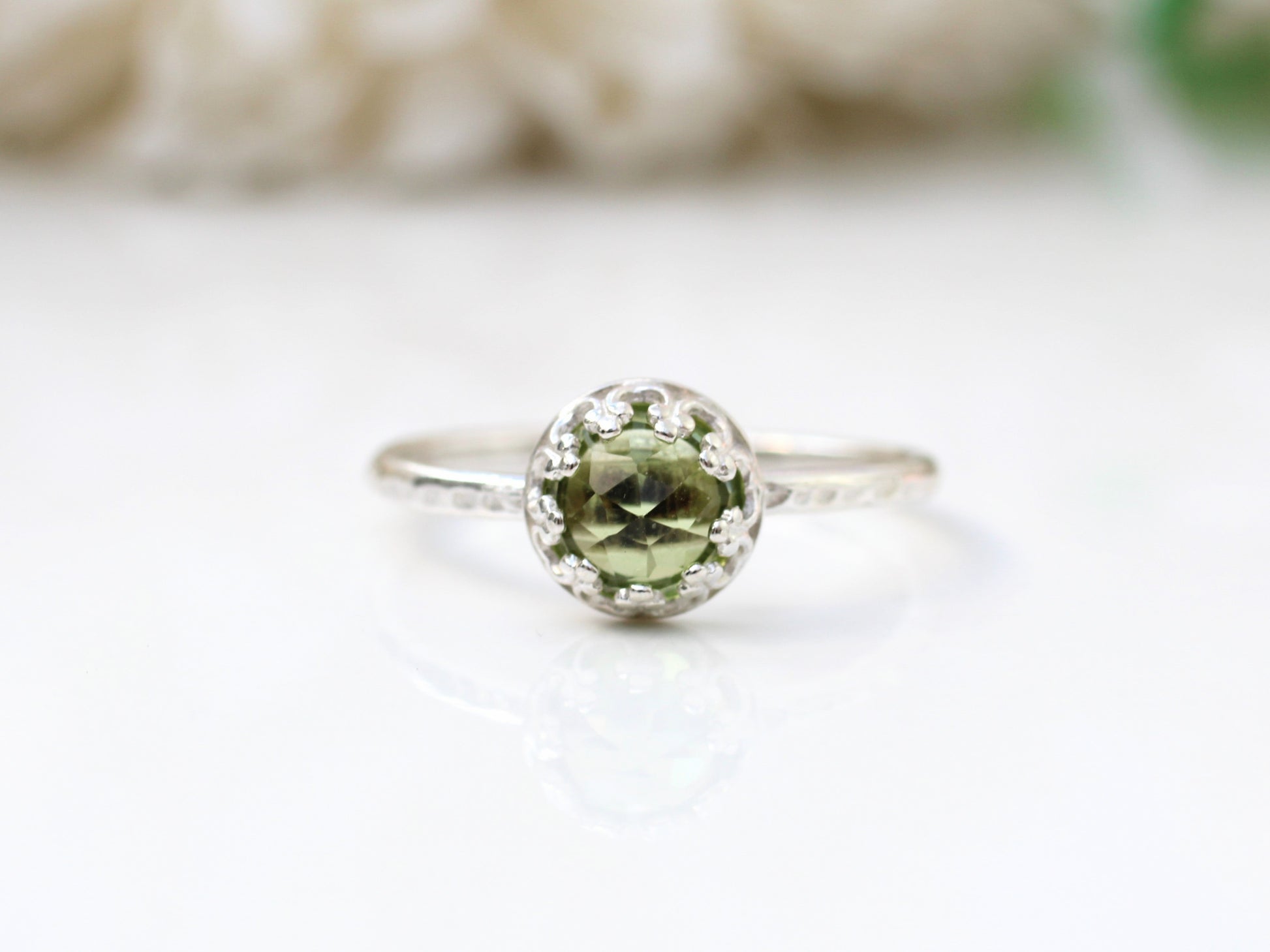 Peridot silver ring