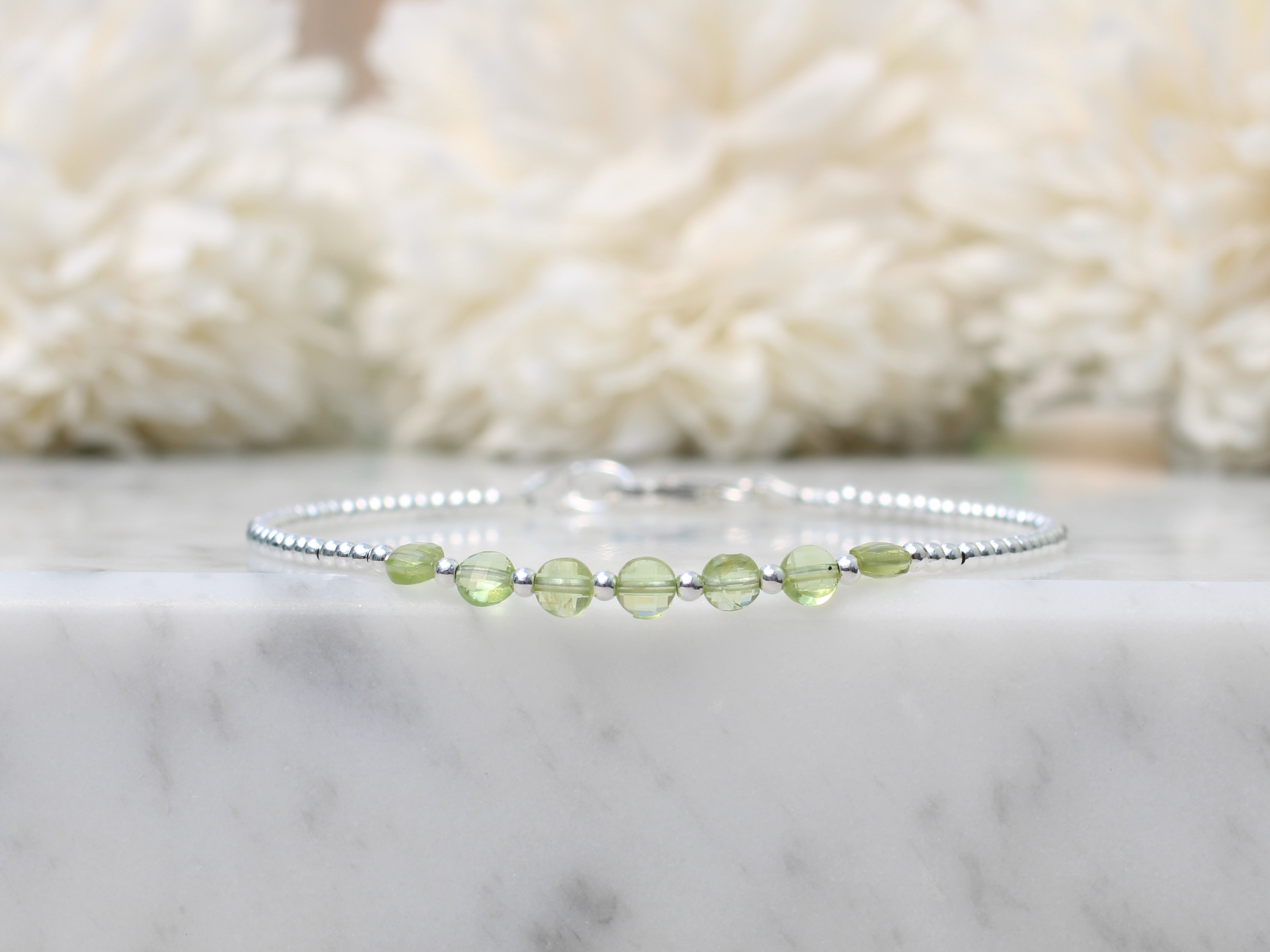 Peridot bead bracelet shop