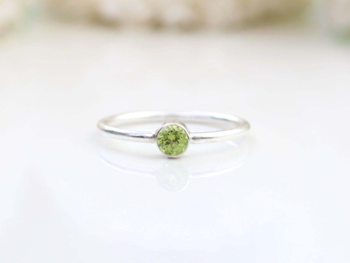 peridot ring in silver or gold