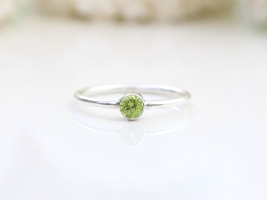 peridot ring in silver or gold