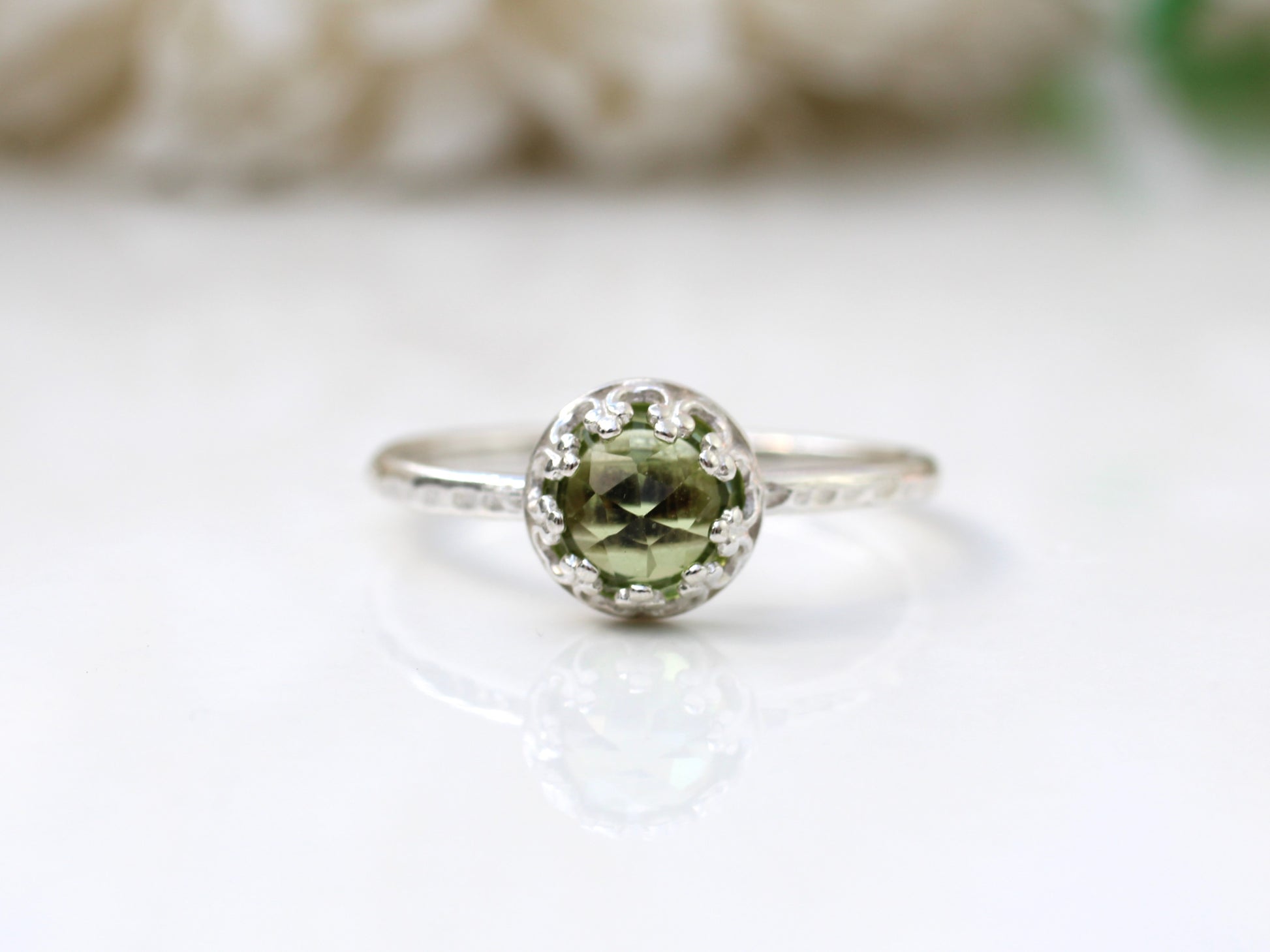 peridot silver ring