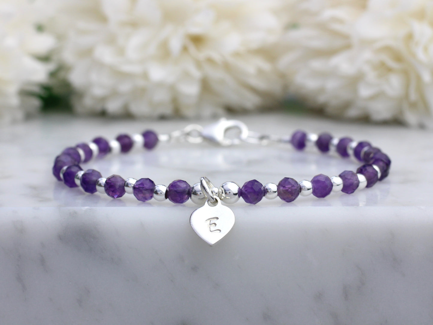 personalised amethyst bracelet