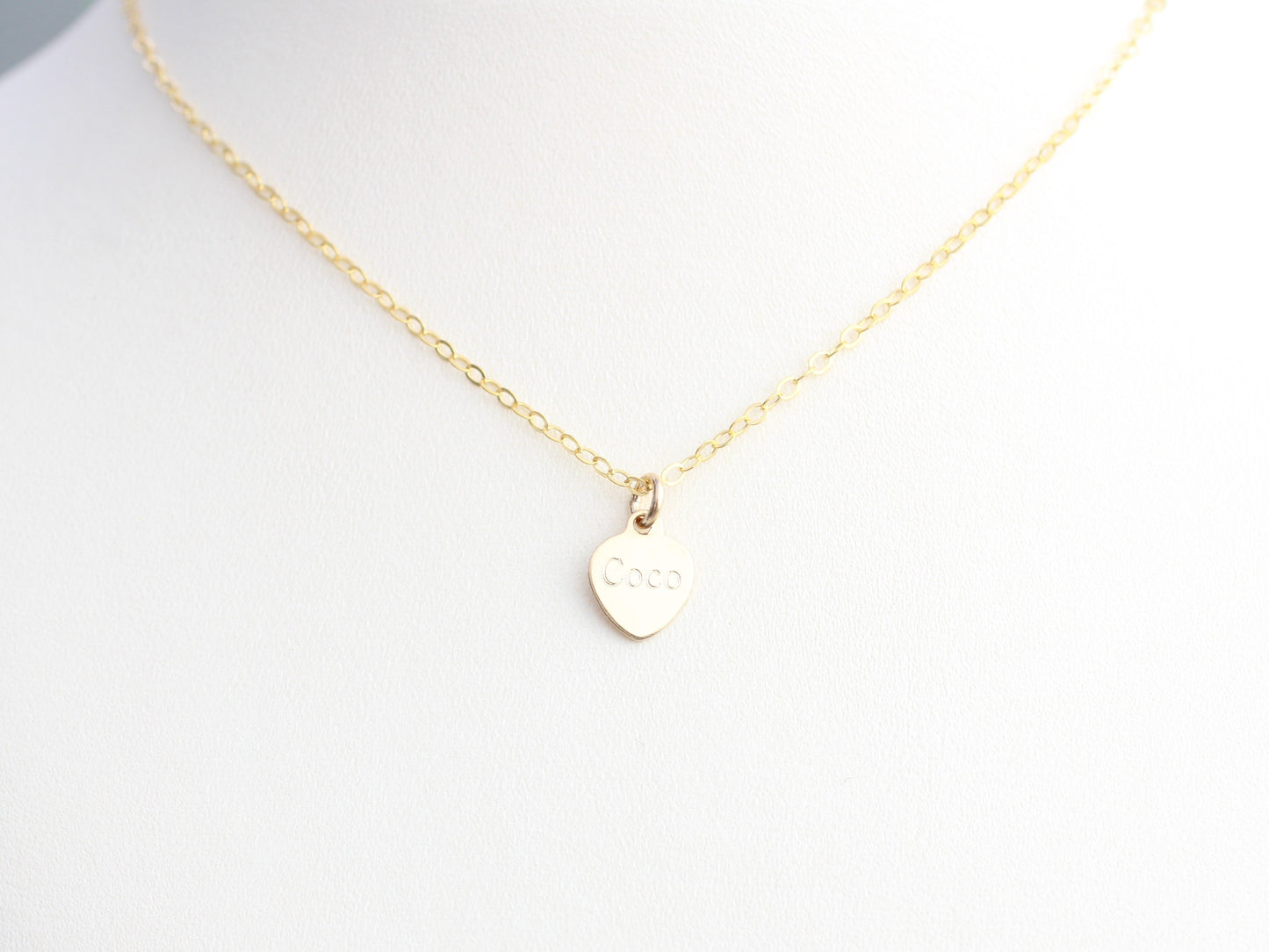 personalised gold heart necklace