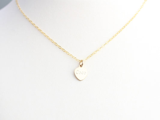 personalised gold heart necklace