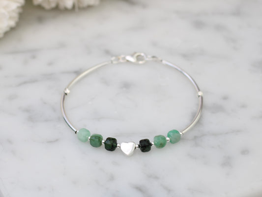 personalised emerald bracelet