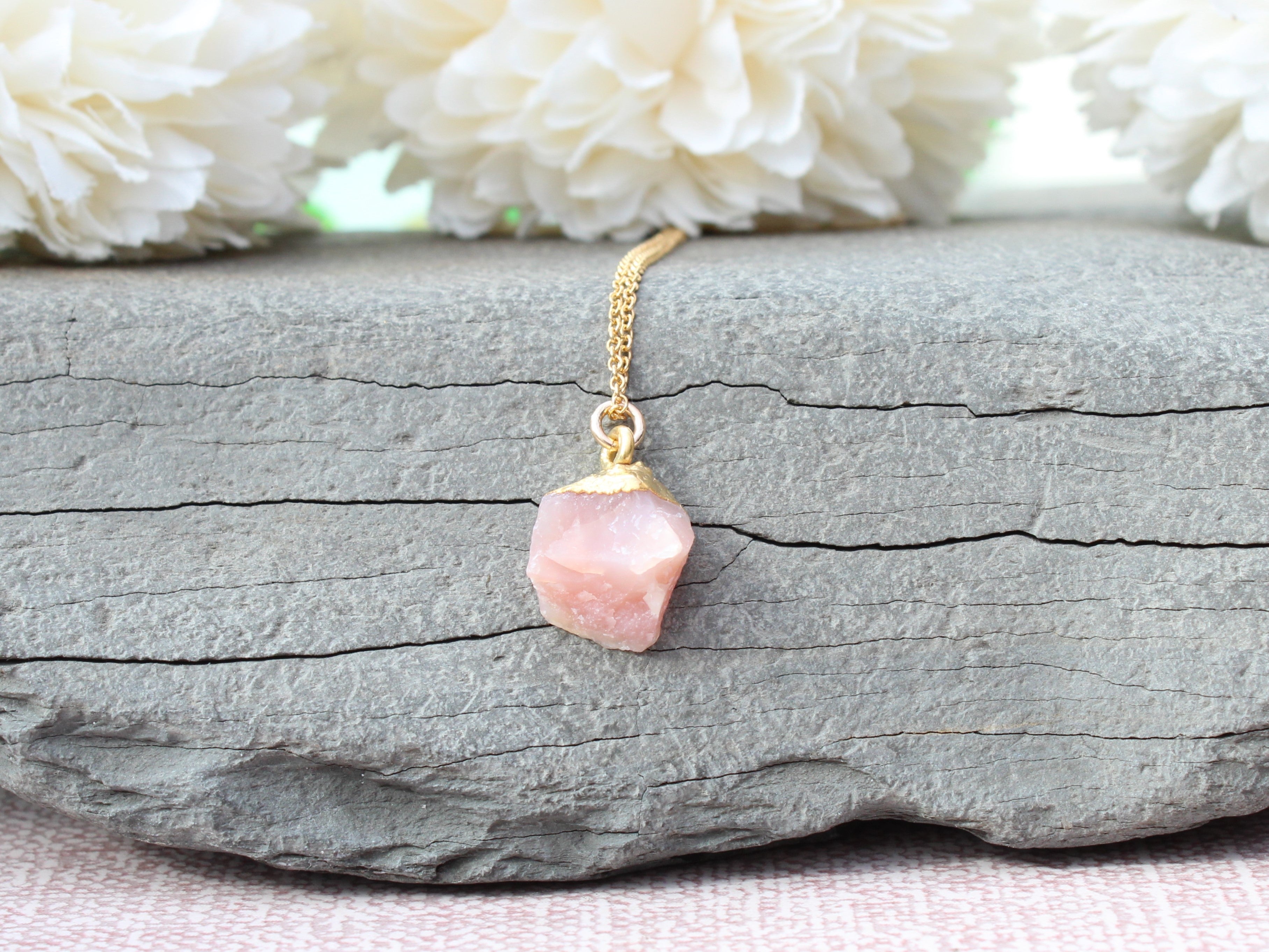 Pink outlet Opal Necklace