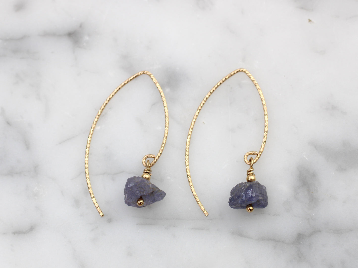 raw tanzanite earrings