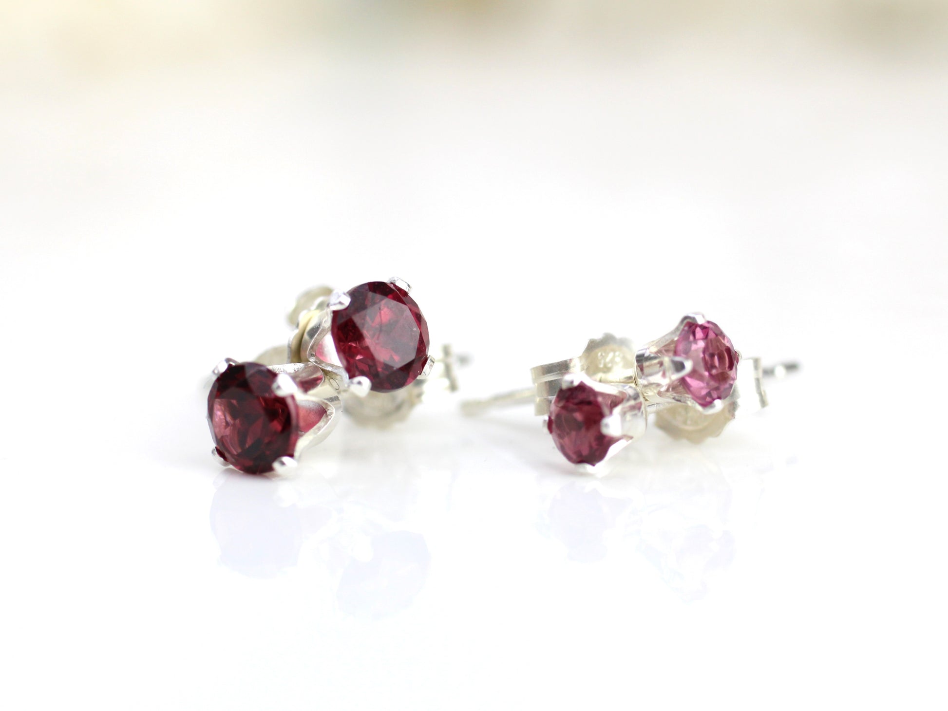 rhodolite garnet stud earrings