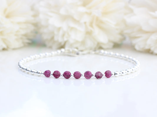 ruby bracelet in sterling silver