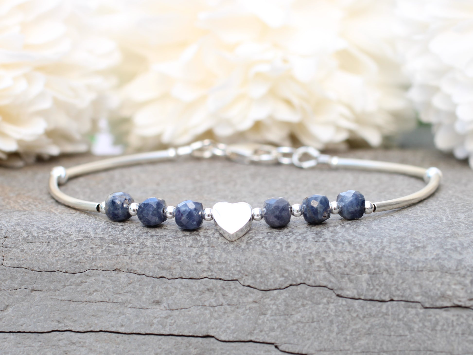 sapphire bracelet in sterling silver