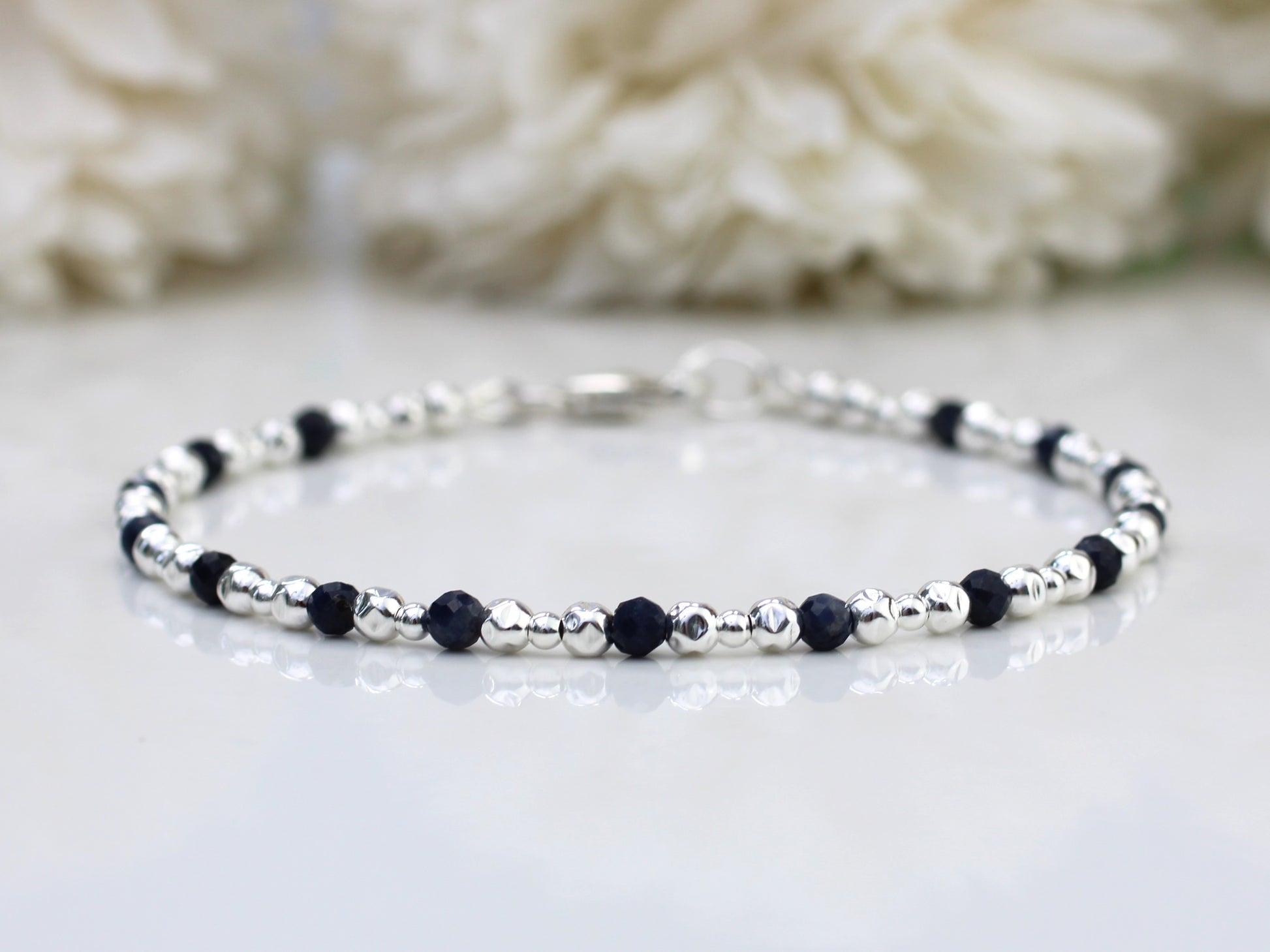 silver sapphire bracelet