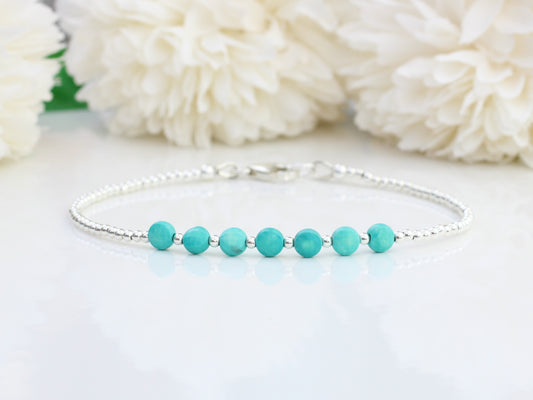 silver turquoise bead bracelet