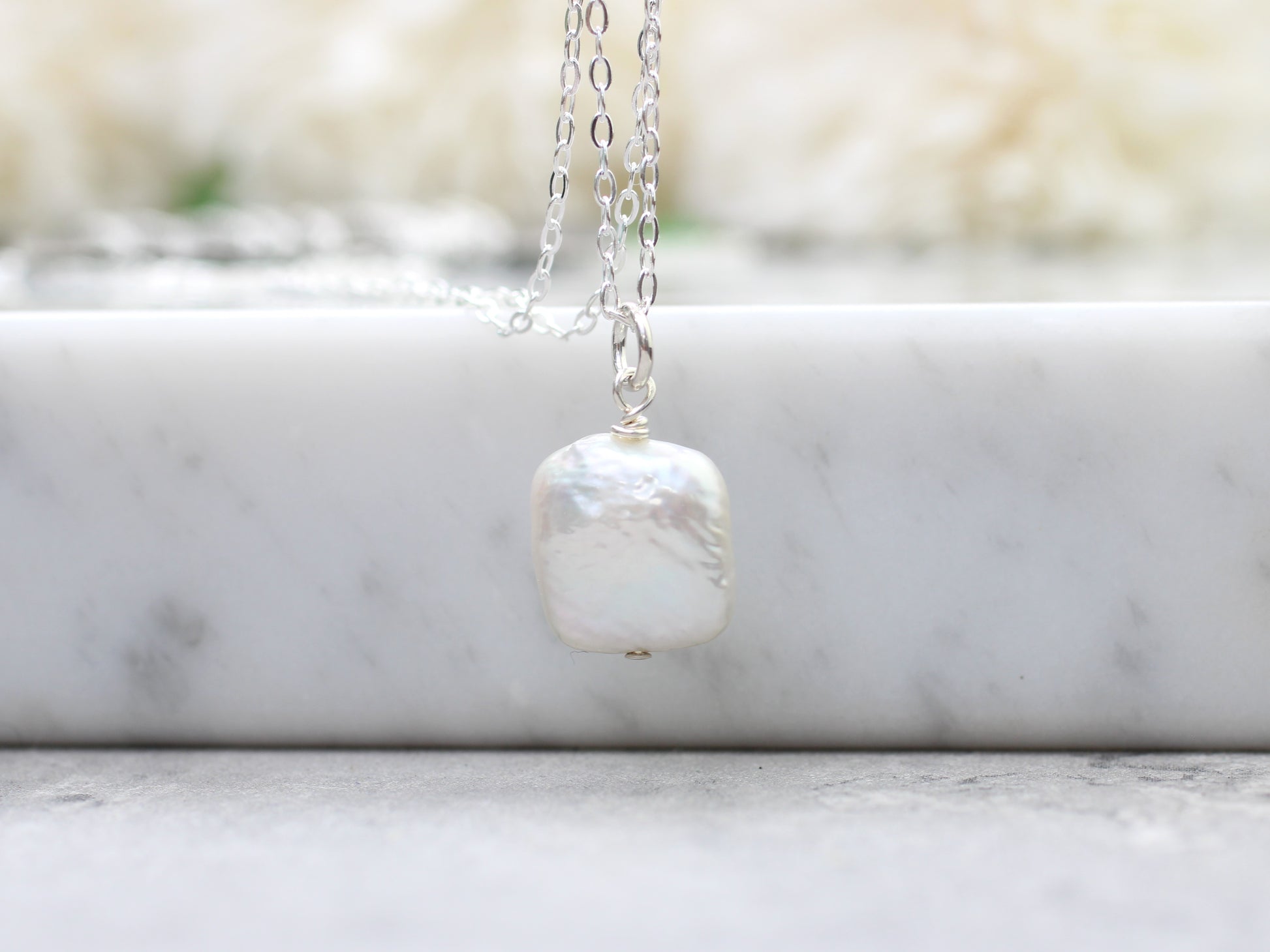 square pearl necklace
