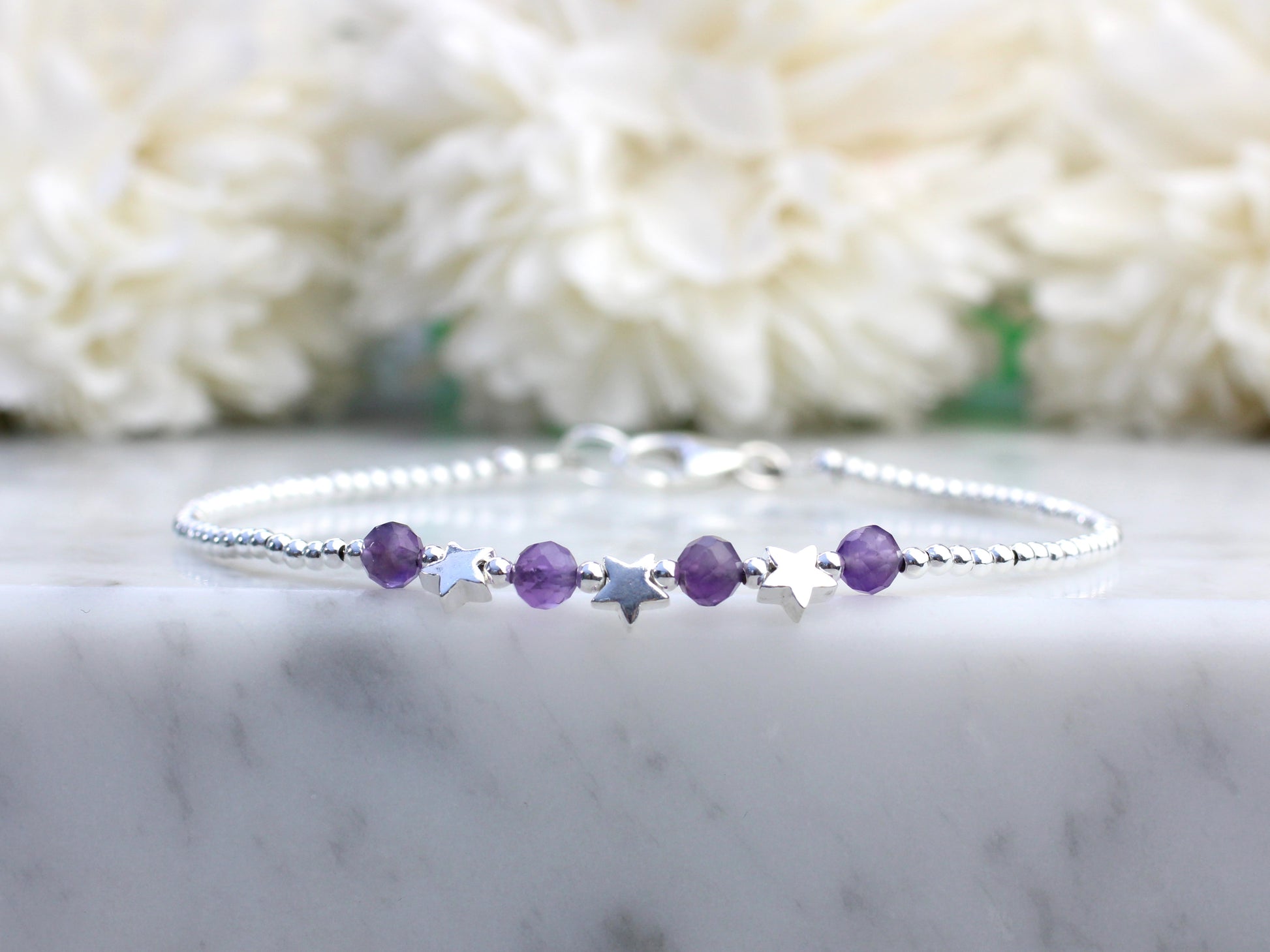 tar bracelet with amethyst gemstones