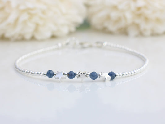 star bracelet with sapphire gemstones