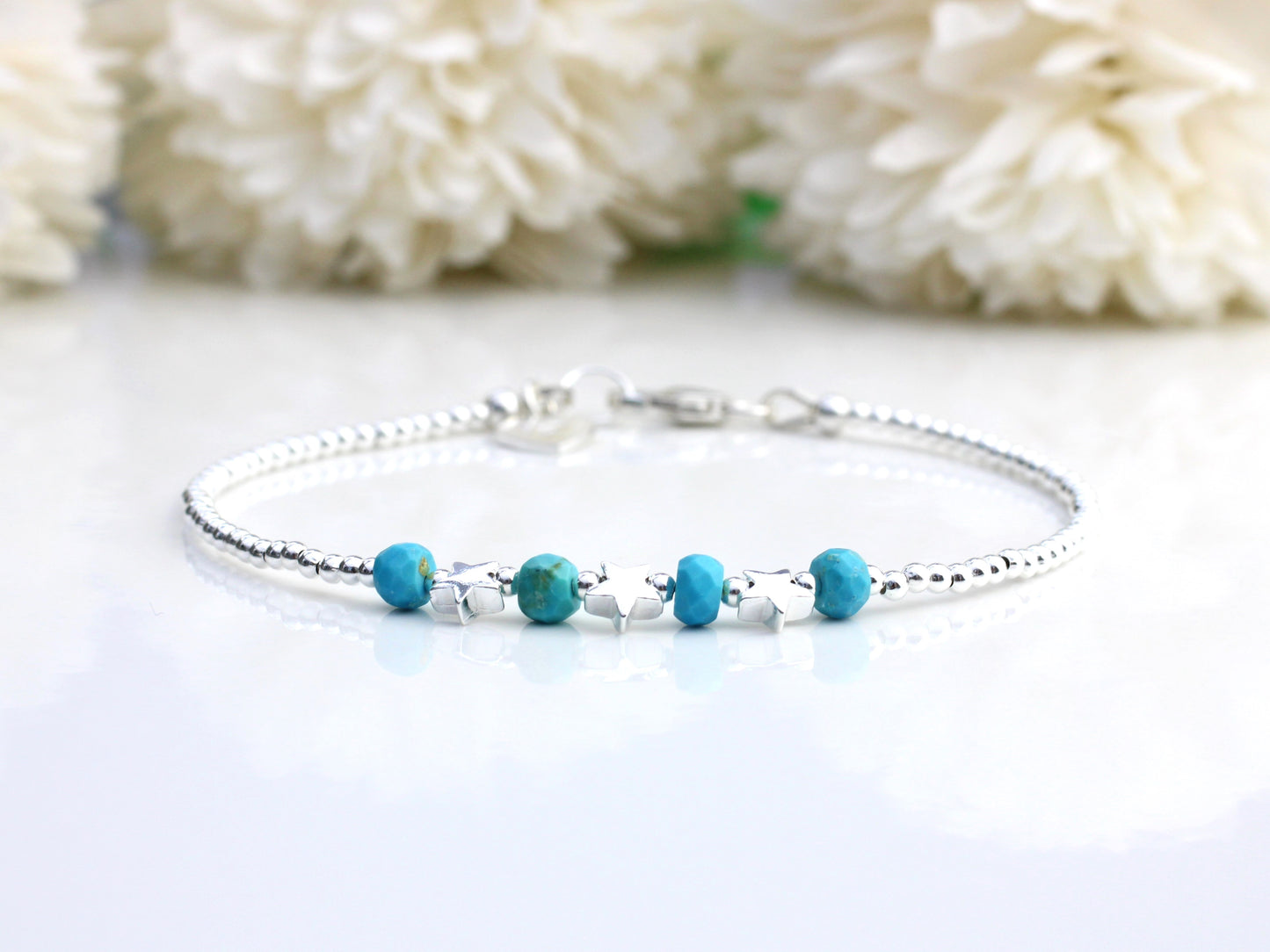 star bracelet with turquoise gemstone