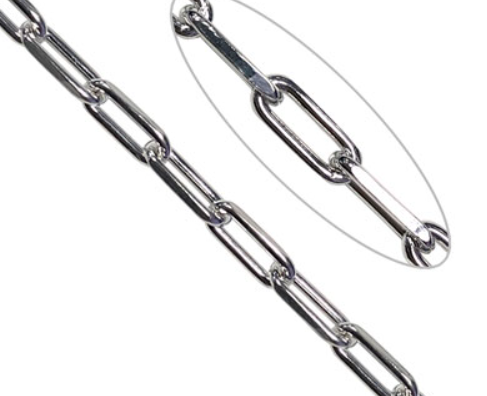 sterling silver large paperclip necklace